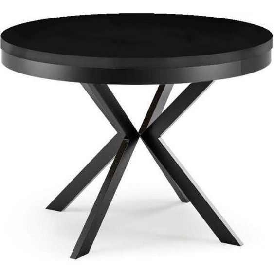 FURNLUX Table de salle à manger Edder Noir 120cm / Couleur principale : Noir / Dimensions : 120 x 76 x 196 cm