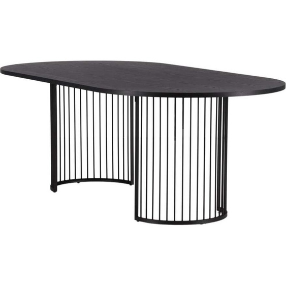 FURNLUX Table de salle à manger Hamneskar Noir 110cm / Couleur principale : Noir / Dimensions : 110 x 220 x 75 cm