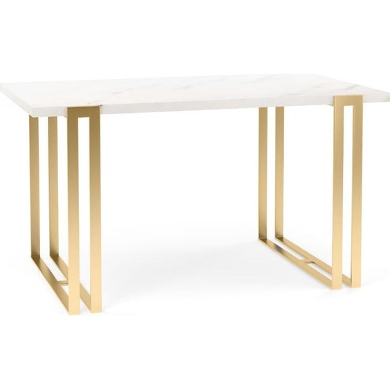 FURNLUX Table de salle à manger Horten Blanc 80cm / Couleur principale : Blanc / Dimensions : 80 x 76 x 240 cm