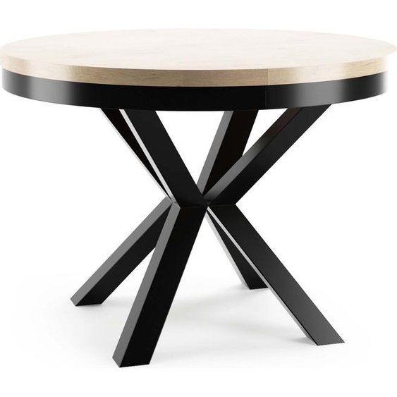 FURNLUX Table de salle à manger Narvic Beige 120cm / Couleur principale : Beige / Dimensions : 120 x 76 x 196 cm