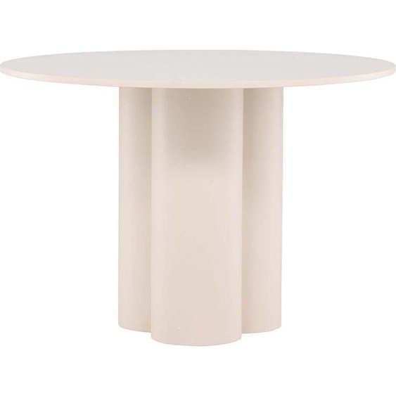 FURNLUX Table à manger Olivia Beige 110cm / Hauptfarbe : Beige / Dimensions : 110 x 110 x 75 cm