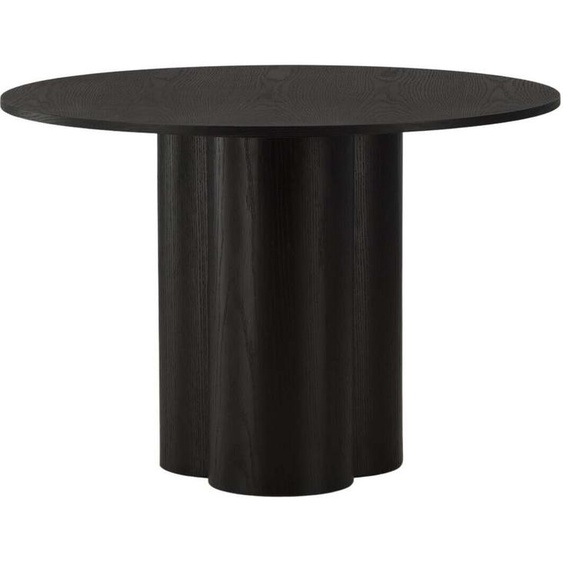FURNLUX Table de salle à manger Olivia Noir 110cm / Couleur principale : Noir / Dimensions : 110 x 110 x 75 cm