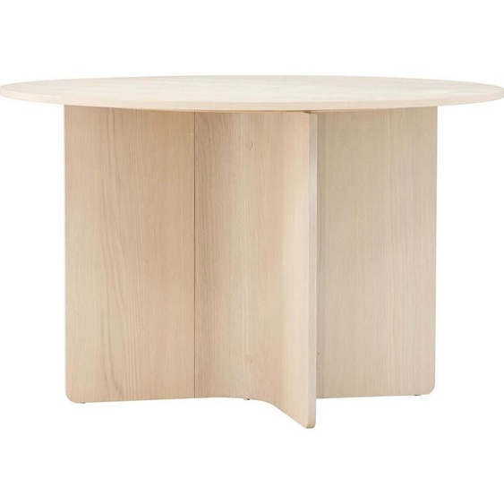 FURNLUX Table de salle à manger Tyreso Beige 120cm / Couleur principale : Beige / Dimensions : 120 x 120 x 76 cm