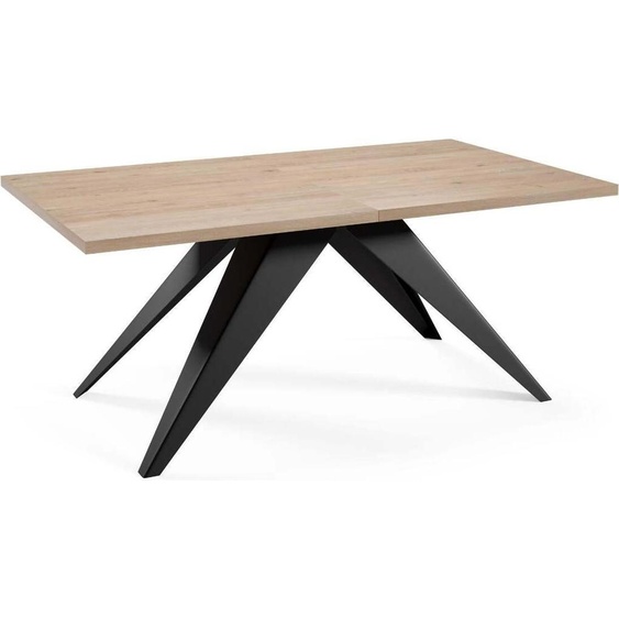 FURNLUX Table de salle à manger Vento Brun 90cm / Couleur principale : Beige / Dimensions : 90 x 76 x 260 cm