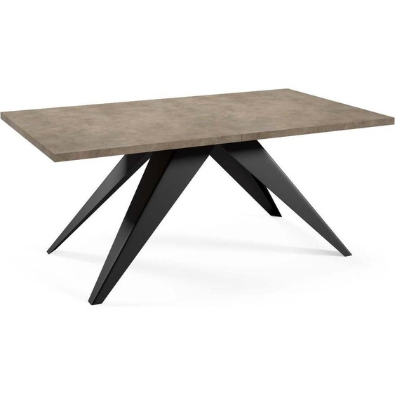 FURNLUX Table de salle à manger Vento Gris Et Noir 90cm / Couleur principale : Gris / Dimensions : 90 x 76 x 260 cm