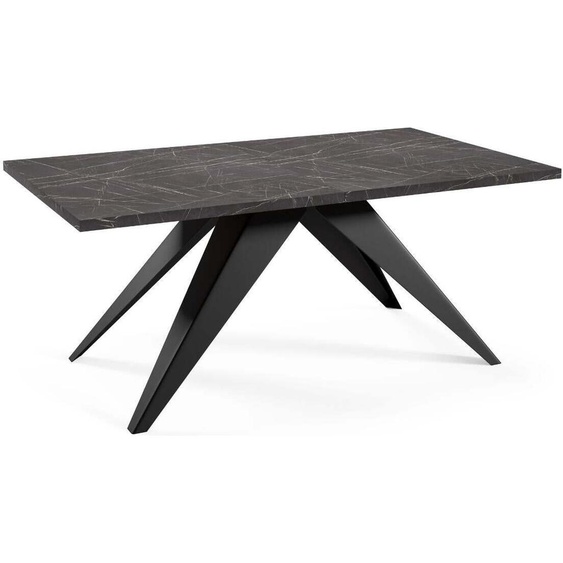 FURNLUX Table de salle à manger Vento Noir 90cm / Couleur principale : Noir / Dimensions : 90 x 76 x 260 cm