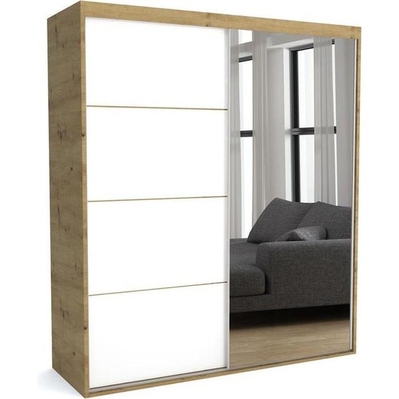 FURNLUX Tapis de vestiaire A Blanc Et Marron 110cm / Couleur principale : Blanc / Dimensions : 110 x 60 x 205 cm