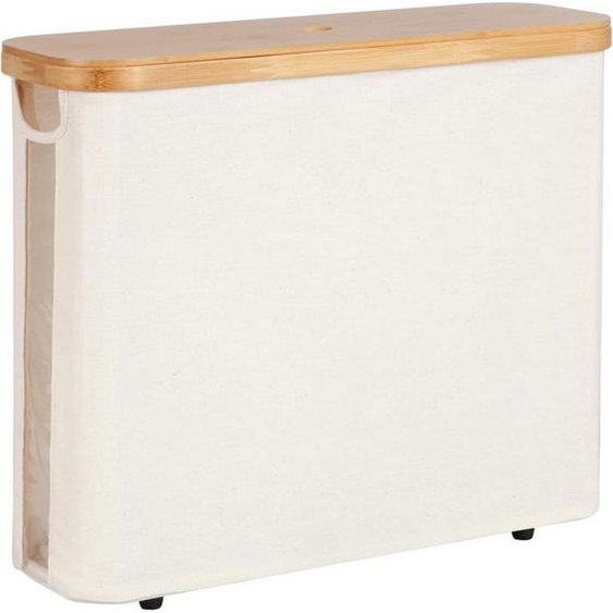 Panier de Rangement pour Papier Toilette Furpaw en Tissu avec Couvercle en Bambou - Grande Capacité, Pliable et Résistant