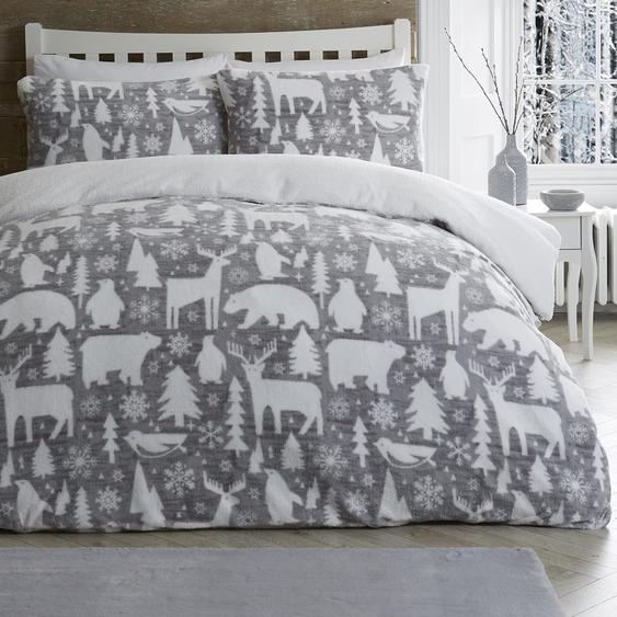 Fusion Arctic Animals : Couverture polaire pour lit simple, motif animaux de lArctique