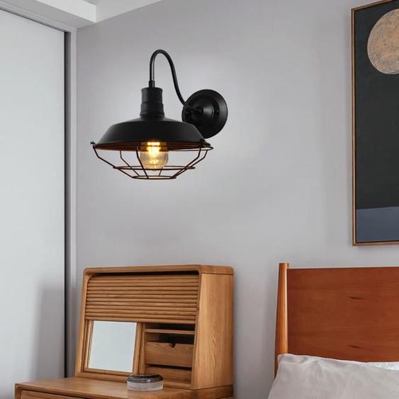 Fusion Vintage Applique Murale en Fer Forgé Noir E27 Lampe Créatif Industriel éclairage décorer Salon Chambre