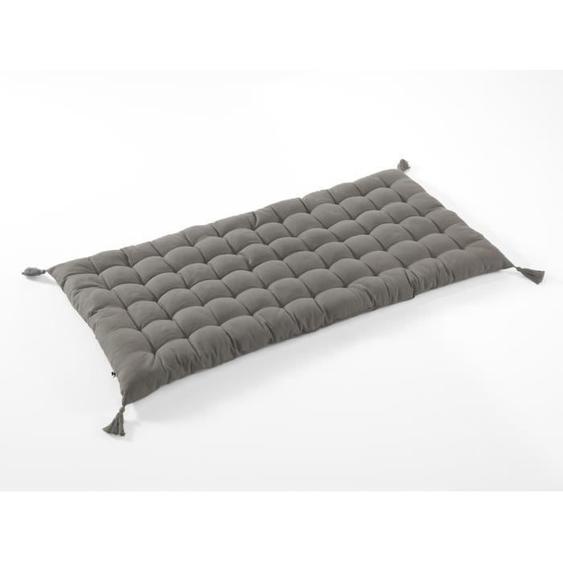 Futon dextérieur 60x120cm KALA - LEFFET PAPILLON - 100% coton déperlant et anti-UV - Gris Granit