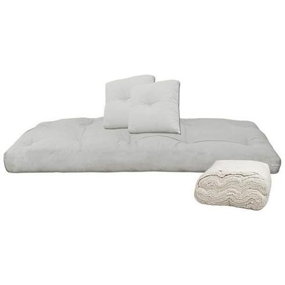 Futon en coton, couleur écru, 80x200x13 cm