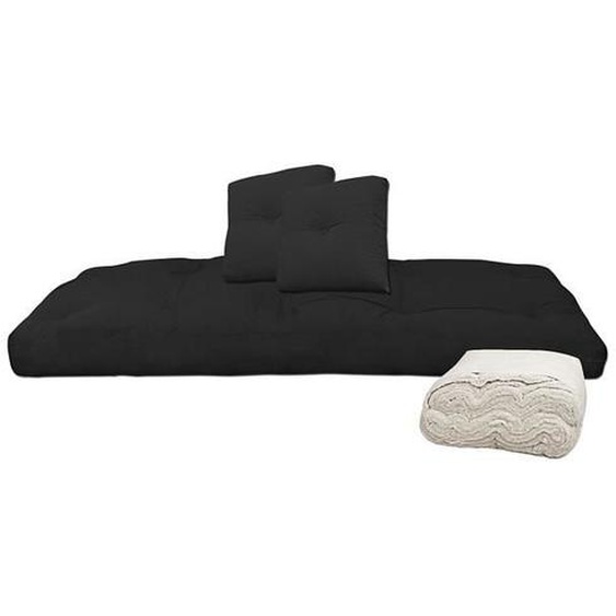 Futon en coton, couleur noir, 80x200x13 cm