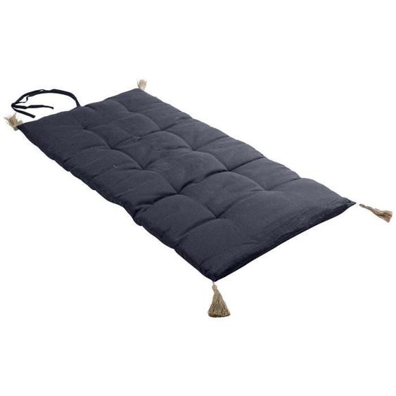 Futon Panama - Gris - 60 x 120 cm - Pompons en jute
