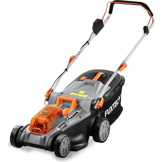FUXTEC Tondeuse à gazon sans fil 40V FX-E2RM43SET - 43cm de largeur de coupe | 17Kg | 2x20V | Démarrage électrique |40L de bac de ramassage | 2,5-7,5cm de hauteur de coupe | 120min de temps de charge