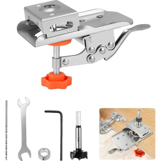 Gabarit de perçage de charnières, alliage daluminium, foret de site, CE, argent