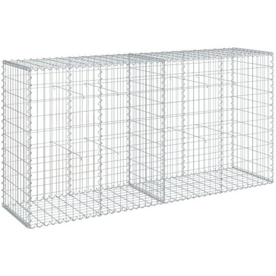 Panier gabion avec couvercle 200x50x100 cm fer galvanisé
