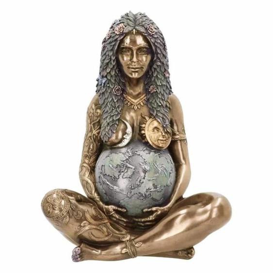 Gaia Statue Mère Terre Art Statue Figurine en Polyrésine Figurine Décorative - bronze