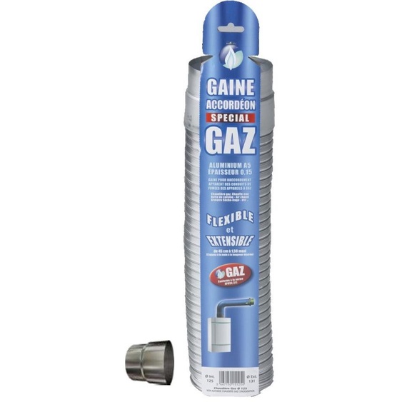 Gaine accordéon spécial gaz 139/146 mm +raccord TEN 15139