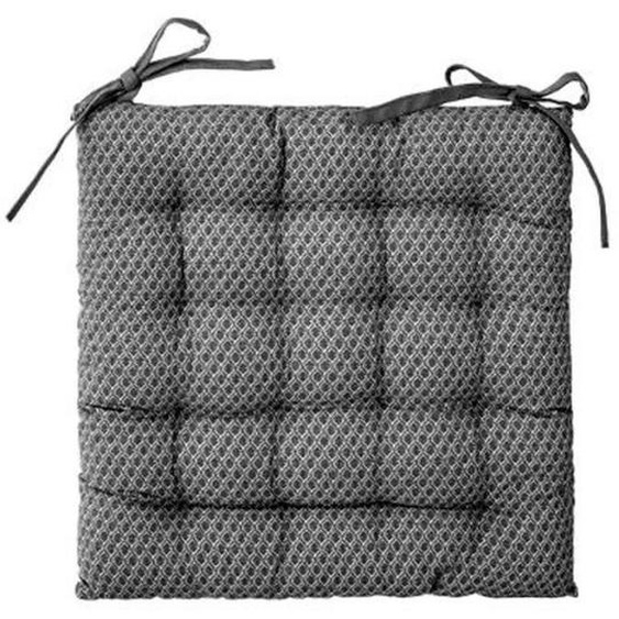 Galette de Chaise - PARIS PRIX - Otto - 38x38cm - Coton - Gris - Non déhoussable