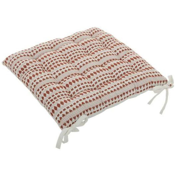 Atmosphera - Galette de chaise rectangulaire Tavares - 38 x 38 cm - Terracotta