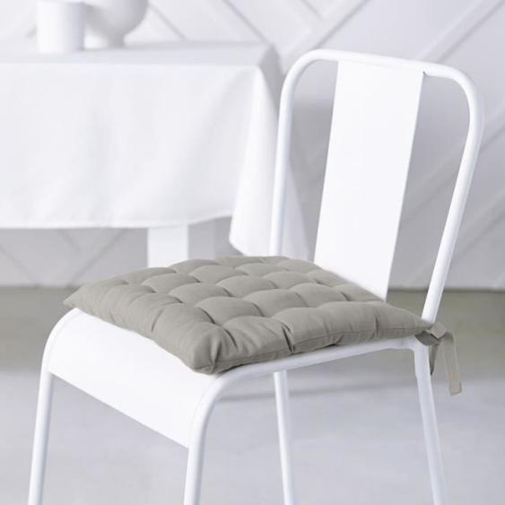 Galettes de chaise - TODAY - Lot de 6 - Coton matelassé - Beige - 38 x 38 cm