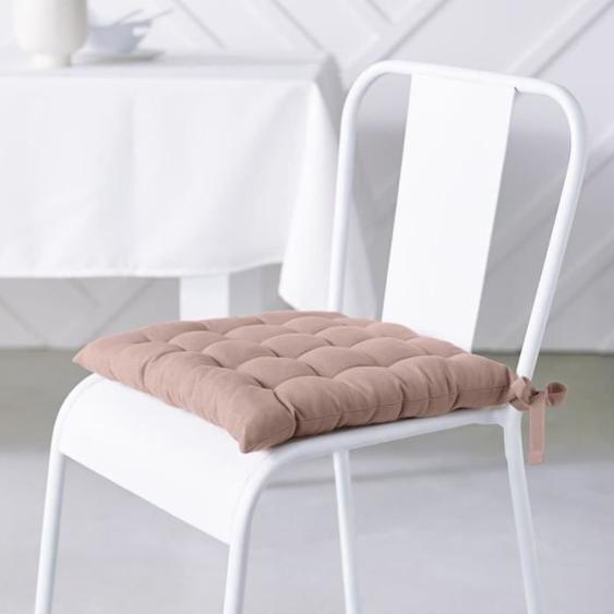 Galettes de chaise - TODAY - Lot de 6 - Coton matelassé - Rose - 38 x 38 cm