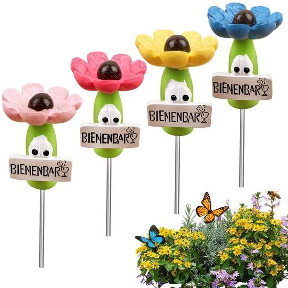 Gamelles dabreuvement pour abeilles en résine, lot de 4, de couleurs variées, dimensions 7x3 cm, pour jardin et balcon