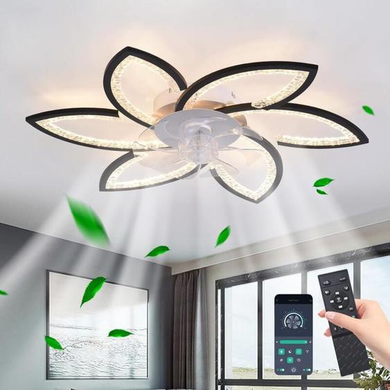 Ganeed - 78 cm Ventilateur de Plafond avec Télécommande avec éclairage Salon Luminaire Ventilateur Plafonnier Dimmable Lampe Ventilateur Silencieux