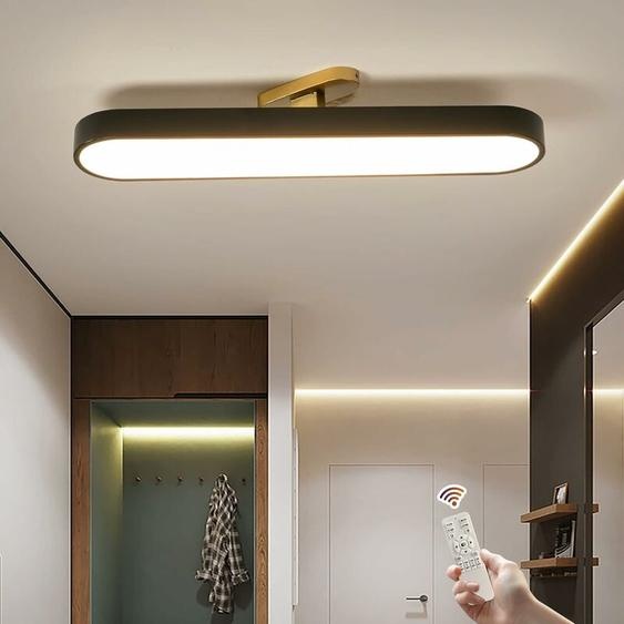 Ganeed - Plafonnier Moderne Dimmable, Plafonnier led Linéaire Acrylique avec Télécommande, Luminaire Enveloppant Semi-Encastré Réglable pour Cuisine