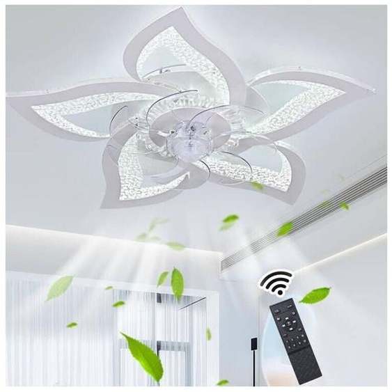 Ganeed - Ventilateur De Plafond Silencieux à led Avec éclairage, Plafonnier De Chambre à Coucher 60W, Avec Télécommande Et Lampe à Intensité Variable