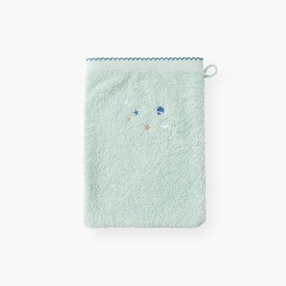 Gant de toilette coton bio Bienvenue amande