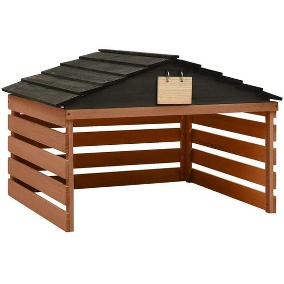 Garage de tondeuse à gazon Noir et marron 78x74x54cm Sapin