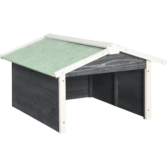 Garage pour tondeuse à gazon robot 72x87x50 cm Gris Blanc Sapin