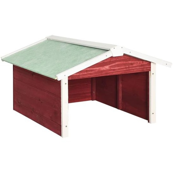 Garage pour tondeuse à gazon robot 72x87x50 cm Rouge Blanc Sapin