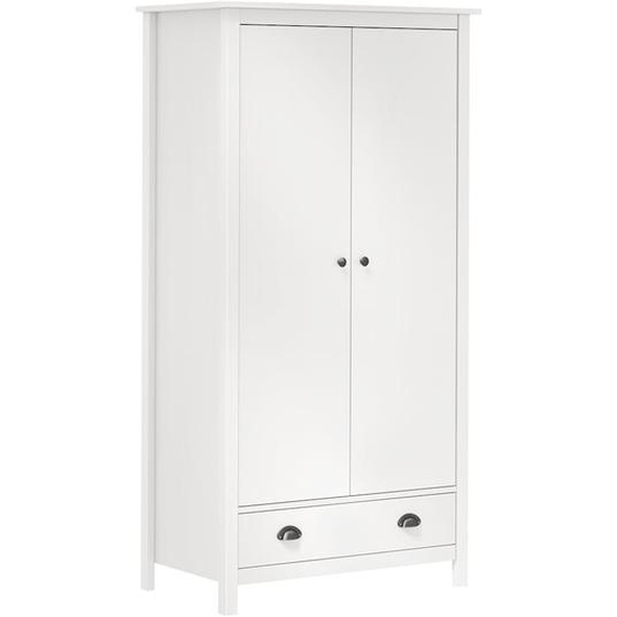 Garde-robe à 2 portes Hill Blanc 89x50x170cm Bois de pin solide