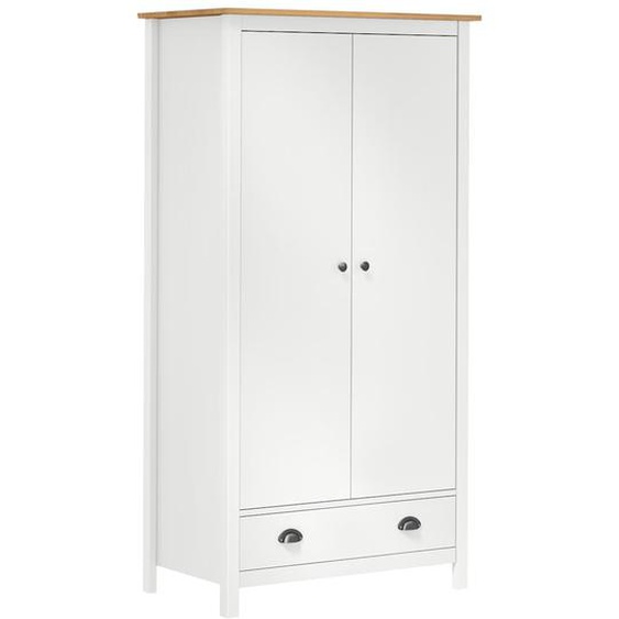 Garde-robe à 2 portes Hill Blanc 89x50x170cm Bois de pin solide