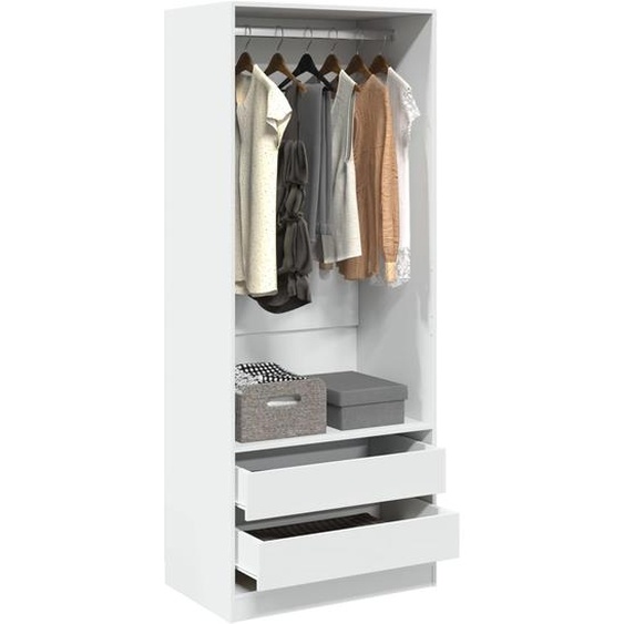 Garde-robe blanc 80x50x200 cm bois dingénierie