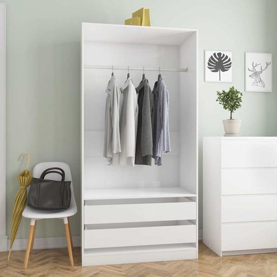 Garde-robe Blanc brillant 100x50x200 cm Bois dingénierie