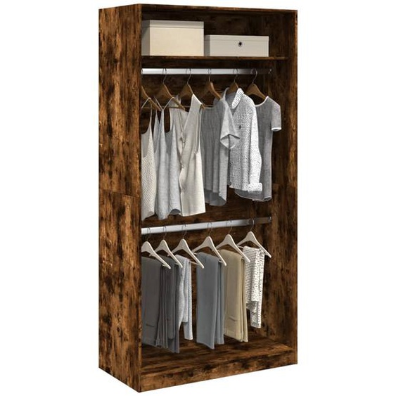 Garde-robe chêne fumé 100x50x200 cm bois dingénierie