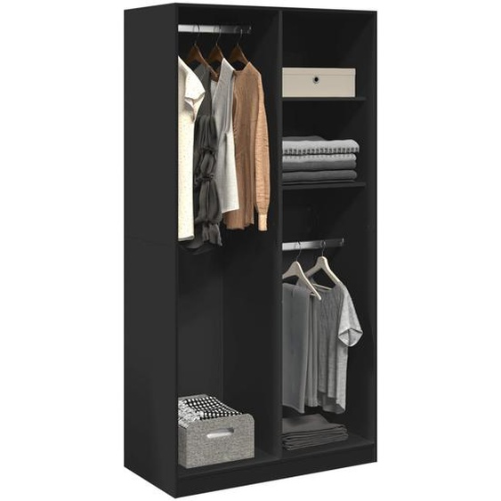 Garde-robe Noir 100x50x200 cm Aggloméré