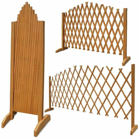 1x ou 2x Treillage Jardin Brun 180x107cm Support Plantes grimpantes Brise-Vue Pliable Clôture de Jardin Treillis Extensible Bois Pare-Vue-Brun