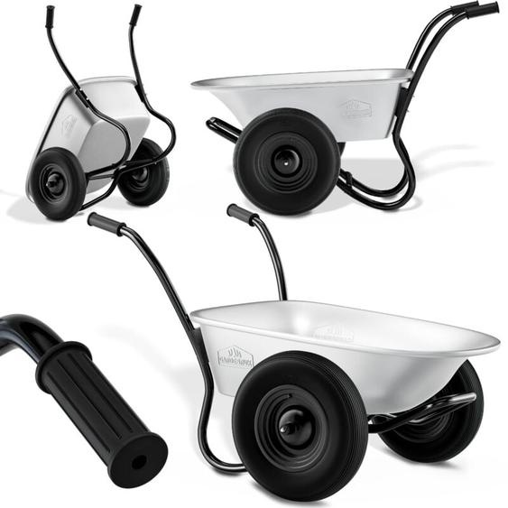 GARDEBRUK® Brouette 2 roues 150 kg 100 L jante acier roue gonflable jardin jardinage chantier chariot de transport