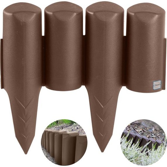 Garden Fence 2.5 M Lawn Edging Palisade Brown