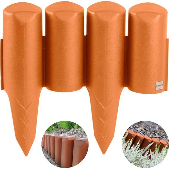 Garden Fence 2.5 M Lawn Edging Palisade Terracotta