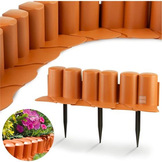 Garden Fence 3.02 M Bordure de pelouse Palissade Terracotta
