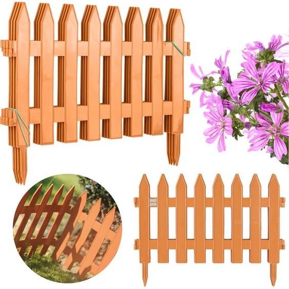 Garden Fence 3.22 M Bordure de pelouse Palissade Terracotta