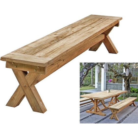 Garden Pleasure Banc de jardin Kisar 940282 brun bois 200,0 cm