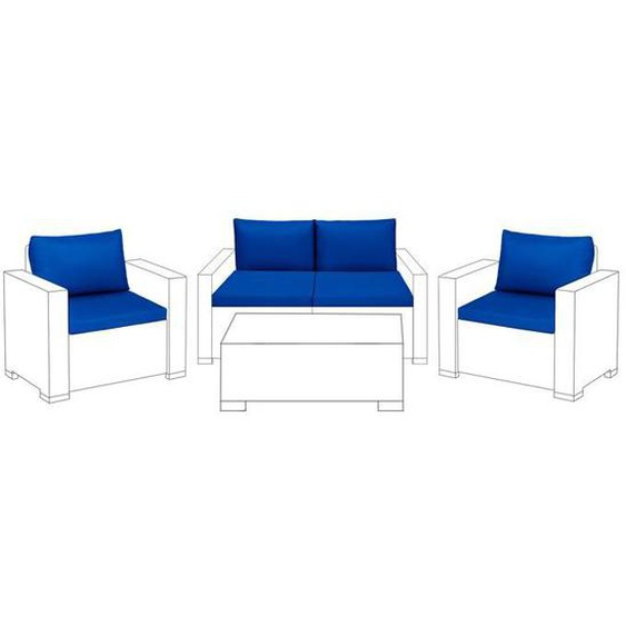 Gardenista Coussin de mobilier en rotin - Coussin de siège résistant à leau - Coussin de chaise de jardin - 8pc - Bleu