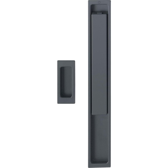 Garniture soulevante-coulissante HOPPE AUSTIN poignée coquille, aluminium noir mat